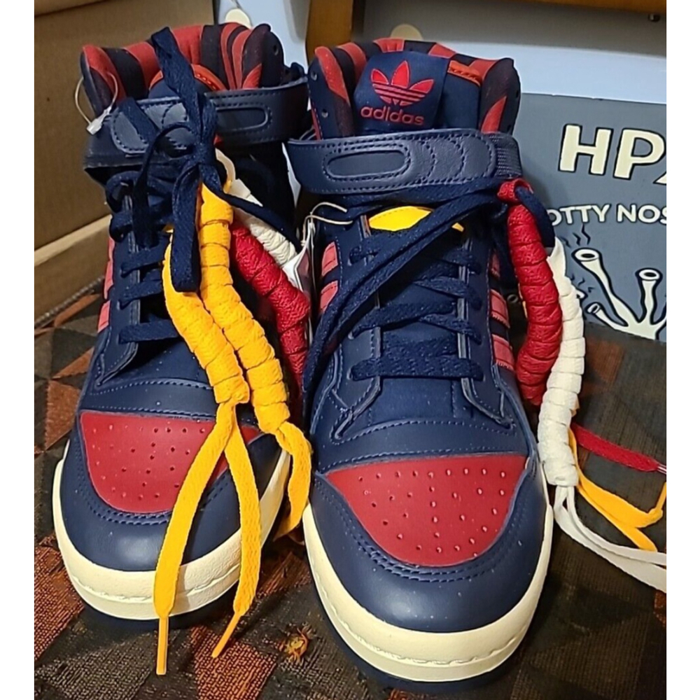 Adidas Forum 84 Hi Basketball Shoes Blue Red White Sneakers IE7202 Mens Size 9.5